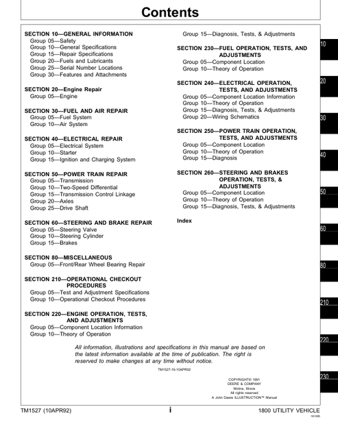 John Deere 1800 Utility Vehicle Service Manual PDF