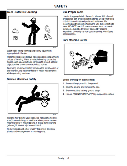 John Deere 180B 220B 260B Greensmower Maintenance Manual