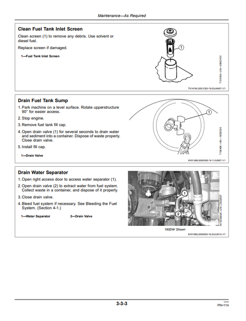 John Deere 190DW 220DW Wheeled Excavator Operation & Maintenance Manual