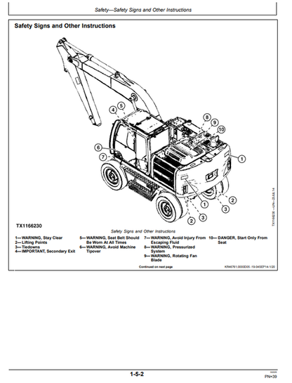 John Deere 190GW Excavator Operating Manual OMT356186X19