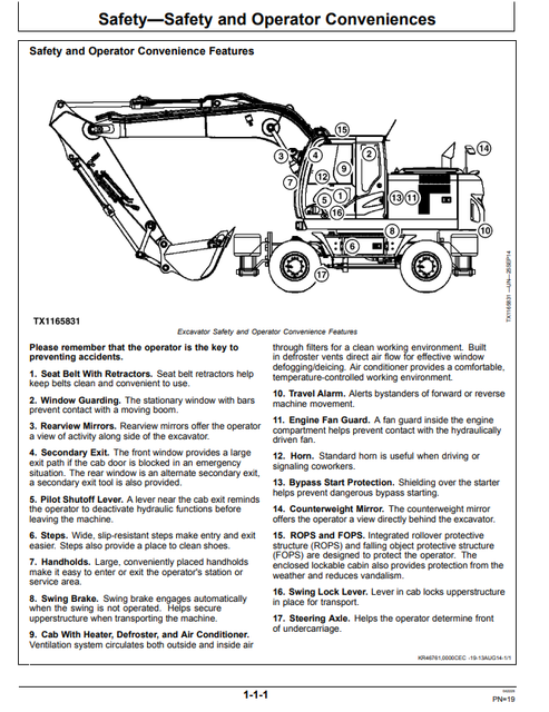 John Deere 190GW Excavator Operation Manual PDF