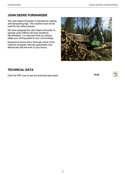 John Deere 1910E Tier 2 Operator Manual PDF F670648