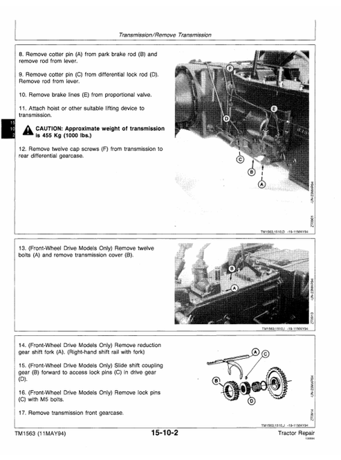 John Deere 2000 Series Tractor Maintenance & Technical Service Manual