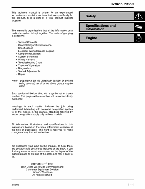 John Deere 200CS-550CS Chainsaw Service & Repair Manual
