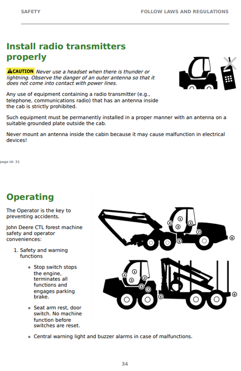John Deere 2010H 2510H FT4 Forwarder Instruction Manual PDF