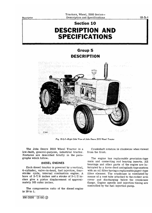 John Deere 2010 Wheel Tractor Service & Repair Manual PDF