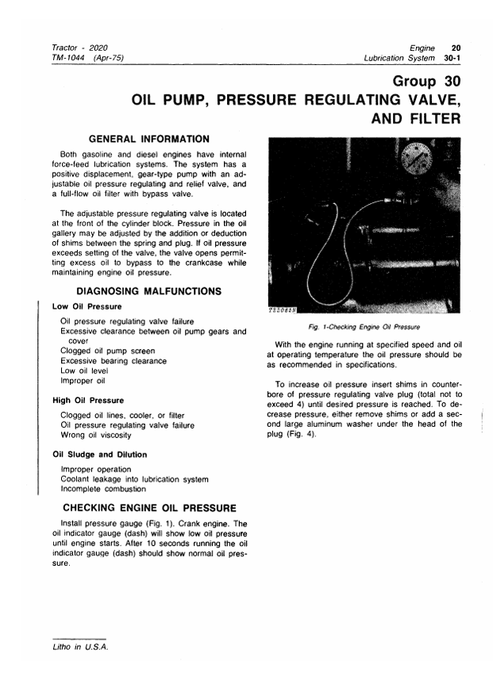  John Deere 2020 Tractor Maintenance & Repair Manual TM1044