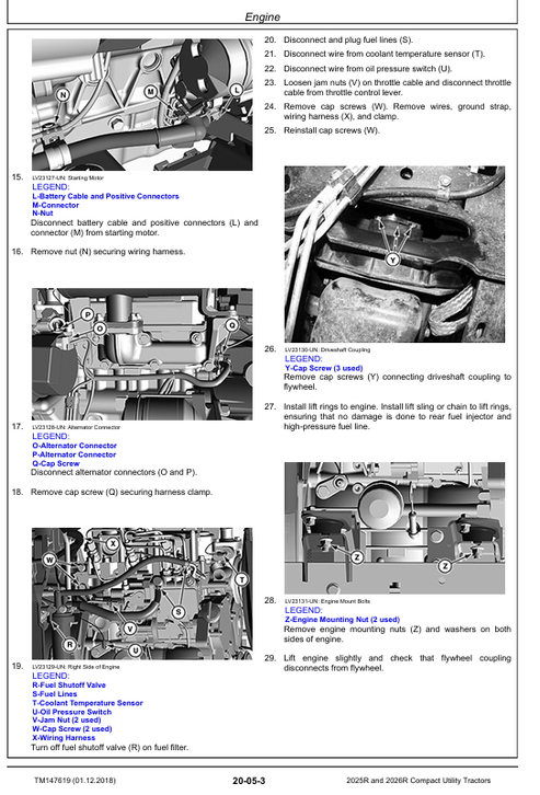 John Deere 2025R & 2026R Tractor Service & Repair Manual TM147619
