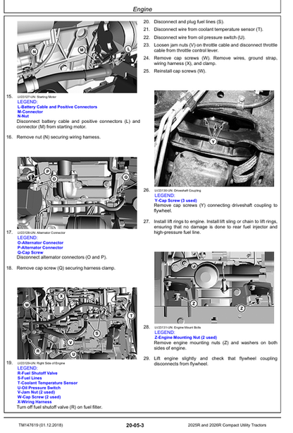 John Deere 2025R & 2026R Tractor Service & Repair Manual TM147619