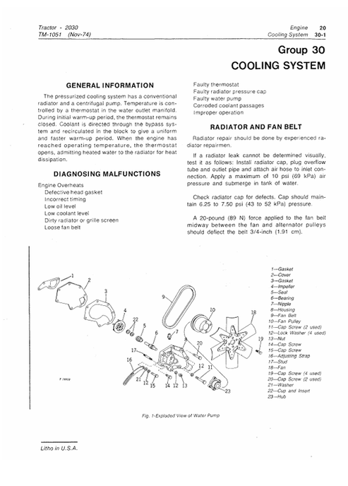 John Deere 2030 Tractor Service & Repair Technical Manual TM1051