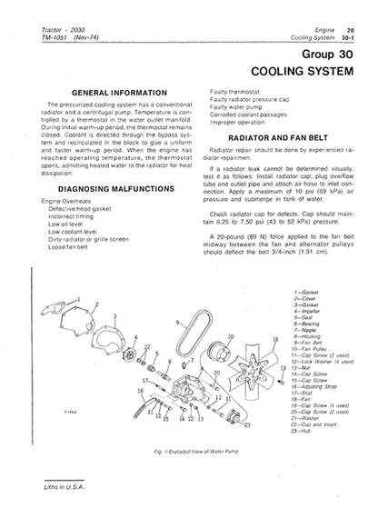 John Deere 2030 Tractor Service & Repair Technical Manual TM1051