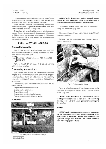 John Deere 2030 Tractor Workshop Technical Manual TM1051