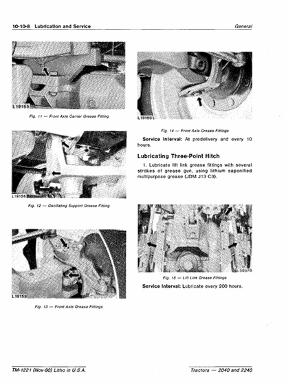 John Deere 2040 & 2240 Tractor Service & Repair Manual PDF