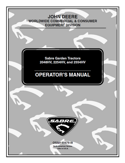 John Deere 2048HV 2254HV 2554HV Sabre Garden Tractor Manual OMM140479