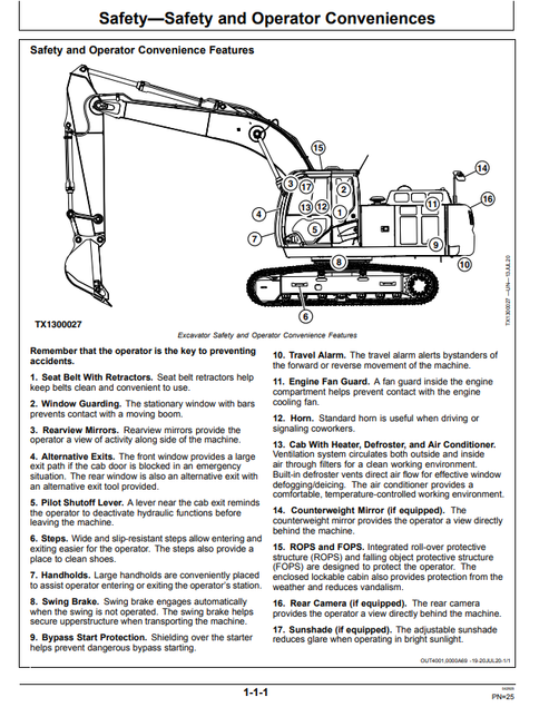 John Deere 210G 210GLC Excavator Operating & Maintenance Manual 