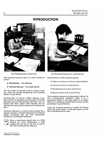 John Deere 2120 Tractor Service & Repair Technical Manual TM4252