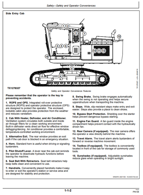John Deere 2154G Forestry Excavator Operator Guide OMT361329X19