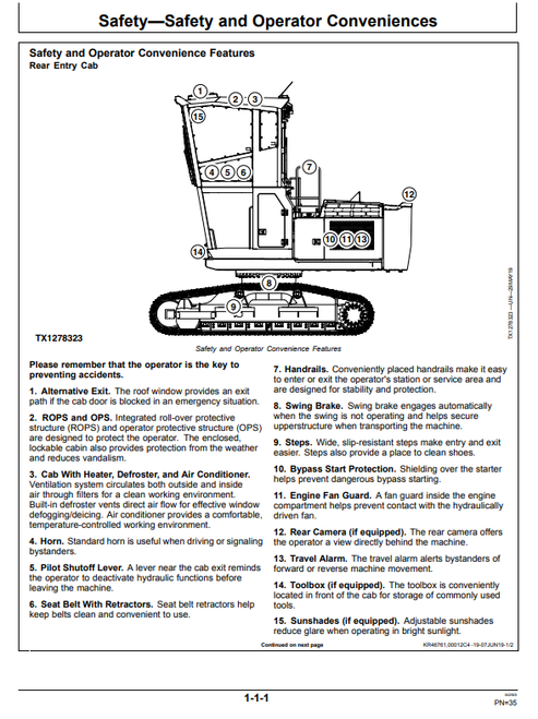 John Deere 2154G Forestry Excavator Operator Guide OMT361330X19