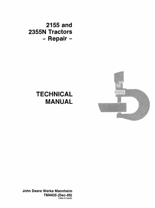 John Deere 2155 2355N Tractor Repair Technical Manual TM4435