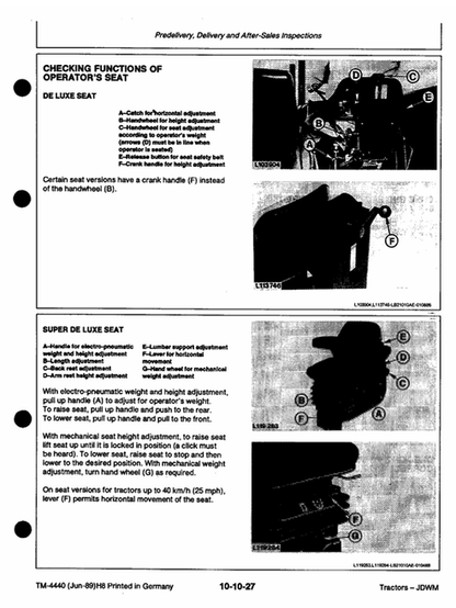 John Deere 2250-2850 Tractor Repair & Maintenance Manual TM4440