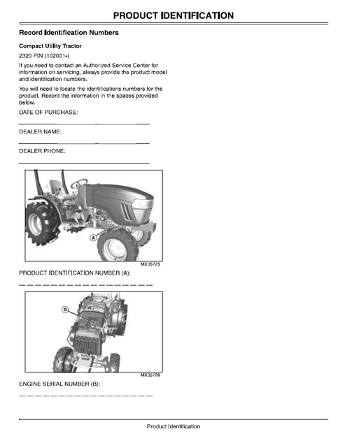 John Deere 2320 Tractor Operator Guide OMLVU22982 PDF