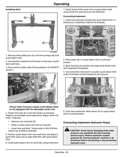 John Deere 2320 Utility Tractor User & Service Manual OMLVU16740
