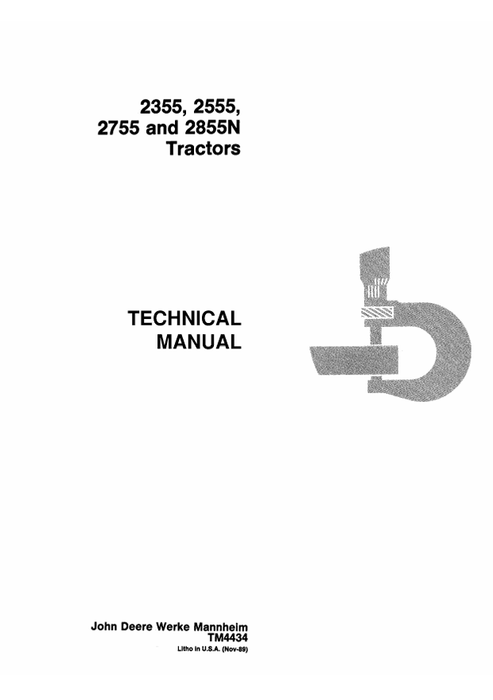 John Deere 2355, 2555, 2755 & 2855N Tractor Repair Manual TM4434
