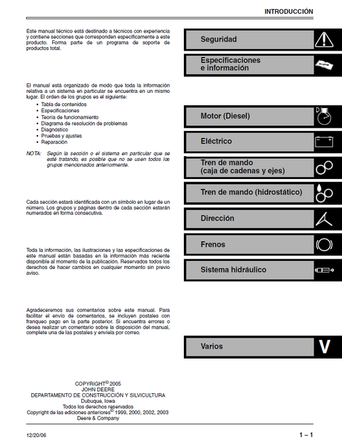 John Deere 240 250 Skid Steer Technical Repair Manual TM2954