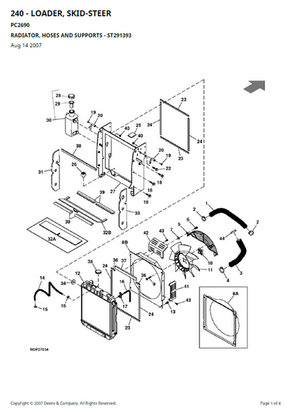 John Deere 240 Skid-Steer Parts Reference Catalogue PC2690