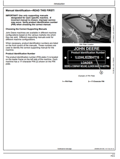 John Deere 244L 324L 4WD Loader Operation & Maintenance Manual