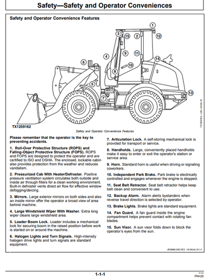 John Deere 244L & 324L 4WD Loader Operator & Service Guide