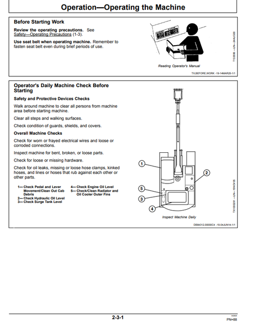 John Deere 245GLC Excavator Operating Manual OMT319598