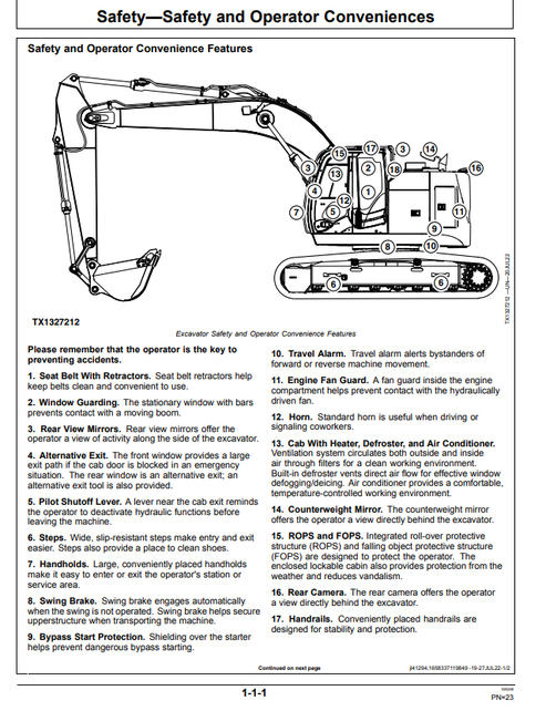 John Deere 245 Excavator Operation Manual PDF OMT480096X019