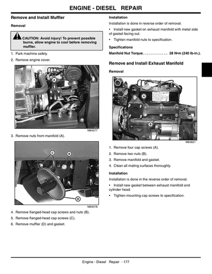 John Deere 2500 2500A 2500E Mower Service & Technical Manual