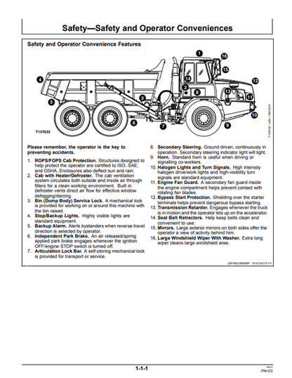 John Deere 250D 300D Series II Dump Truck Manual OMT263512