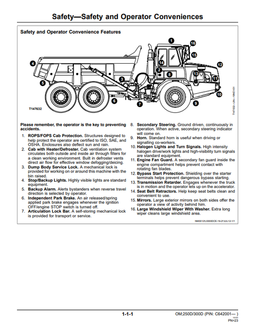 John Deere 250D 300D Series II Dump Truck Manual PDF