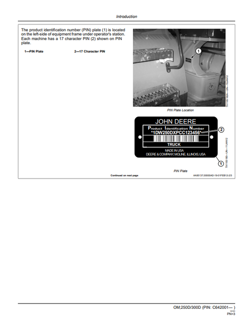 John Deere 250D 300D Series II Operator Manual OMT284808