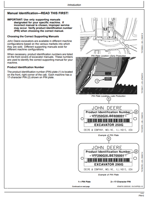 John Deere 250GLC 290GLC Excavator Operation Manual PDF