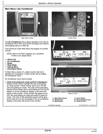 John Deere 250GLC OMT351369X19 Excavator Operator Guide PDF