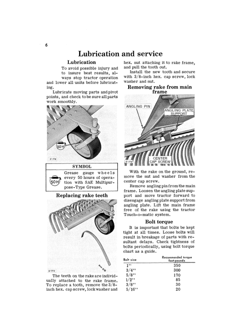 John Deere 250 Landscape Rake Operating Manual PDF OMU14269