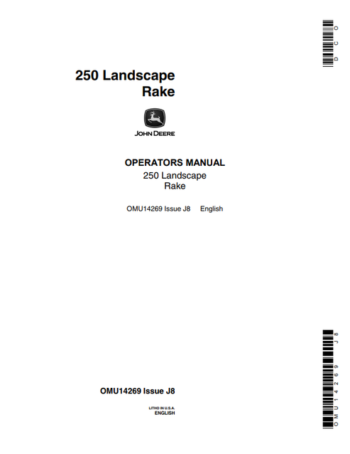 John Deere 250 Landscape Rake Operator Manual OMU14269 PDF
