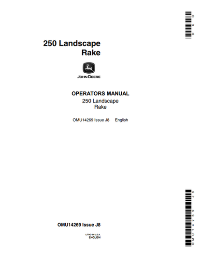 John Deere 250 Landscape Rake Operator Manual OMU14269 PDF