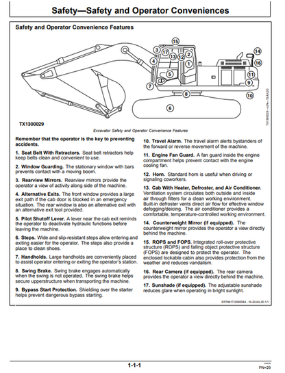 John Deere 250 P Excavator Operator & Maintenance Manual PDF