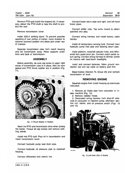 John Deere 2520 Tractor Workshop Technical Manual TM1004