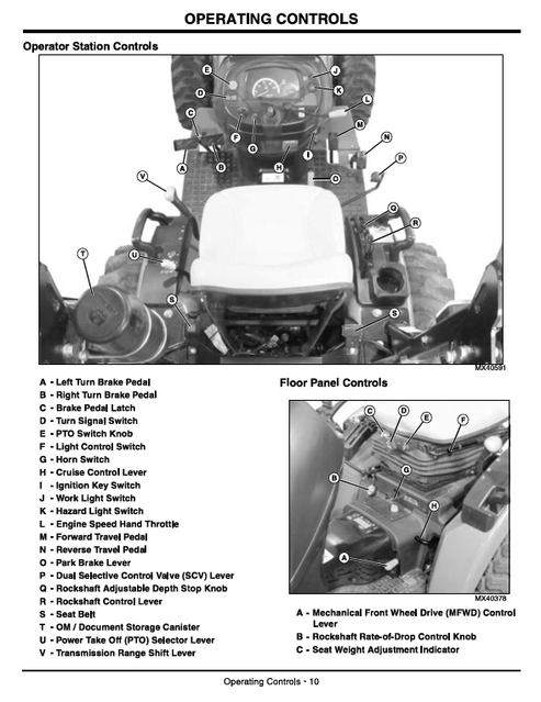John Deere 2520 Utility Tractor User & Service Manual OMLVU19989