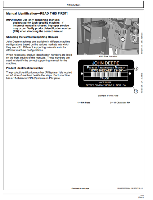 John Deere 260E 310E Dump Truck Manual OMT363010X19 PDF