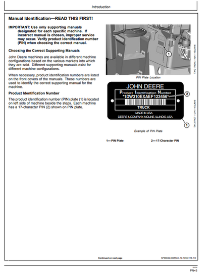 John Deere 260E 310E Dump Truck Manual OMT363010X19 PDF