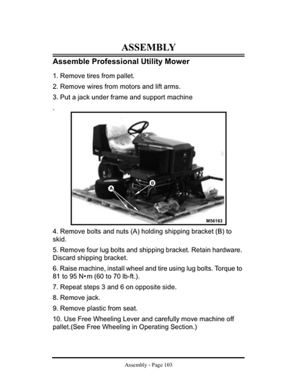 John Deere 2653 Professional Mower User & Service Manual OMMT1491