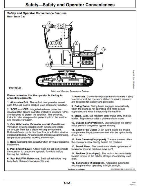 John Deere 2654G & 2654GLC Forestry Excavator Operator Guide