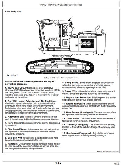 John Deere 2654G And 2654GLC Forestry Excavator Manual OMT388071X19